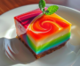 Colorful Rainbow Swirl Cheesecake Bites
